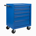 Cassettiera in Metallo con 5 Cassetti Blu e Ruote