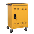 Carrello in Metallo con Serratura e Ruote Girevoli Giallo 70x40x90 cm