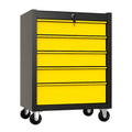 Cassettiera con Serratura in Metallo con Ruote Giallo/Nero