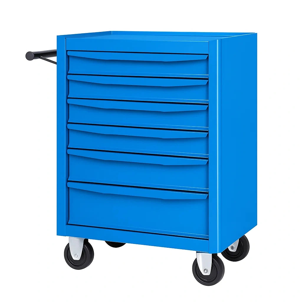 Carrello porta attrezzi in metallo blu con 7 cassetti