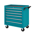 Carrello portautensili in metallo turchese con 7 cassetti