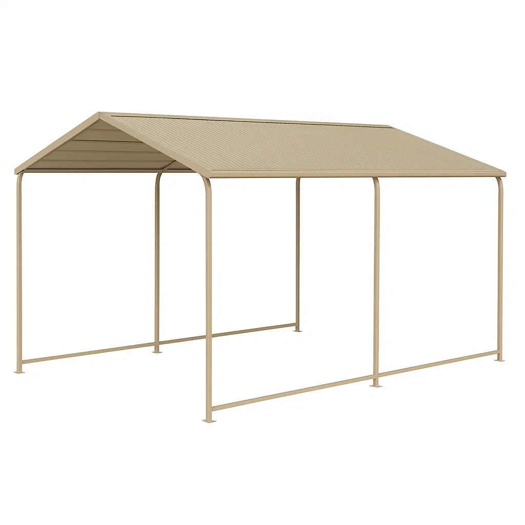 Tettoia in Acciaio Zincato Beige 400x300 cm