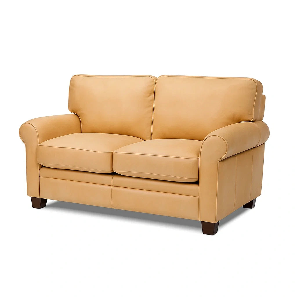 Divano a 2 Posti in Pelle Beige