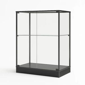 Vetrina in metallo e vetro temperato 6 mm 80x40x180 cm Nero