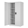 Armadio grigio in acciaio con serratura a chiave 180x90x40 cm
