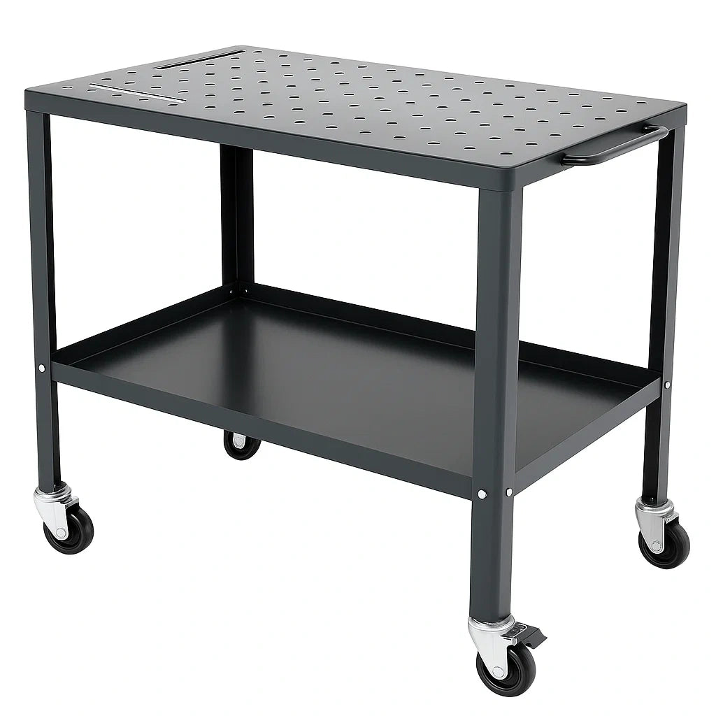 Carrello in Metallo con Ripiano Forato Nero