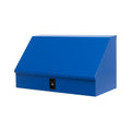Scatola in acciaio verniciato blu con serratura 40x25x20 cm