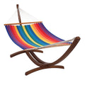 Amaca in Tessuto Arcobaleno con Supporto in Legno