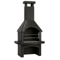 Barbecue da giardino in cemento con griglia in acciaio
