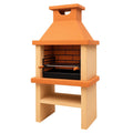 Barbecue in Cemento Refrattario con Griglia di Acciaio Arancione e Beige