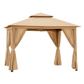 Gazebo da Giardino in Tessuto con Struttura in Acciaio 3x3m Beige
