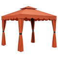 Gazebo da Giardino in Acciaio e Poliestere Arancione 3x3 m