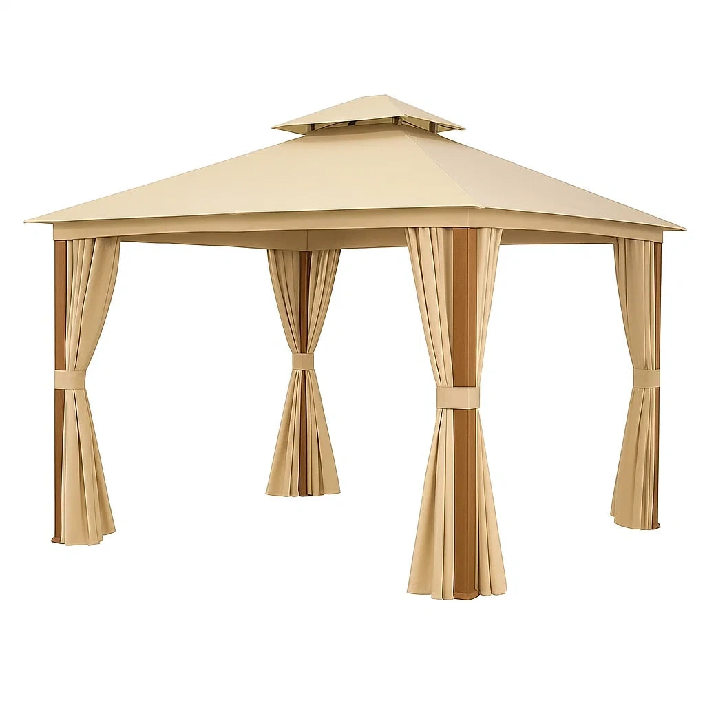 Gazebo da Esterno 3x3m in Acciaio con Tetto in Poliestere