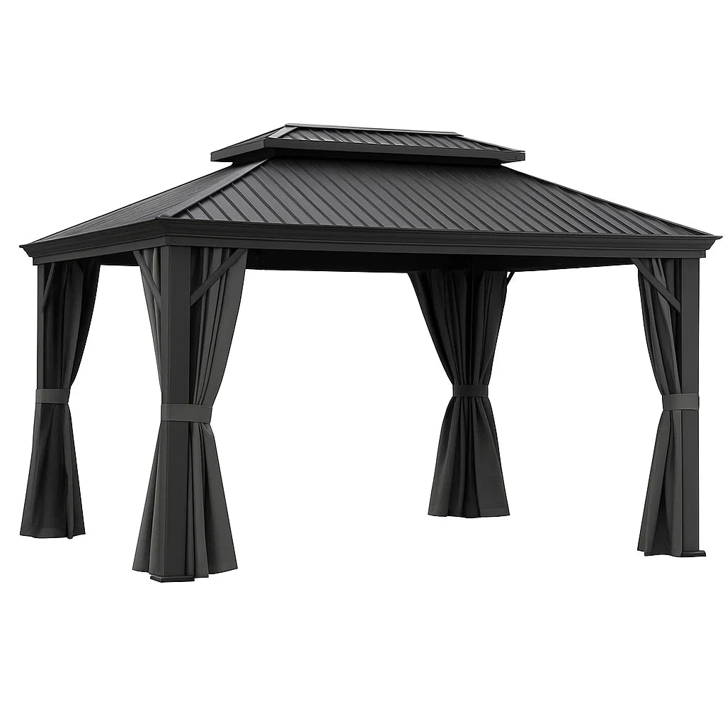 Gazebo in Alluminio con Tetto in Policarbonato 300x300cm