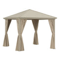 Gazebo da Giardino in Alluminio e Poliestere Beige 3x3m