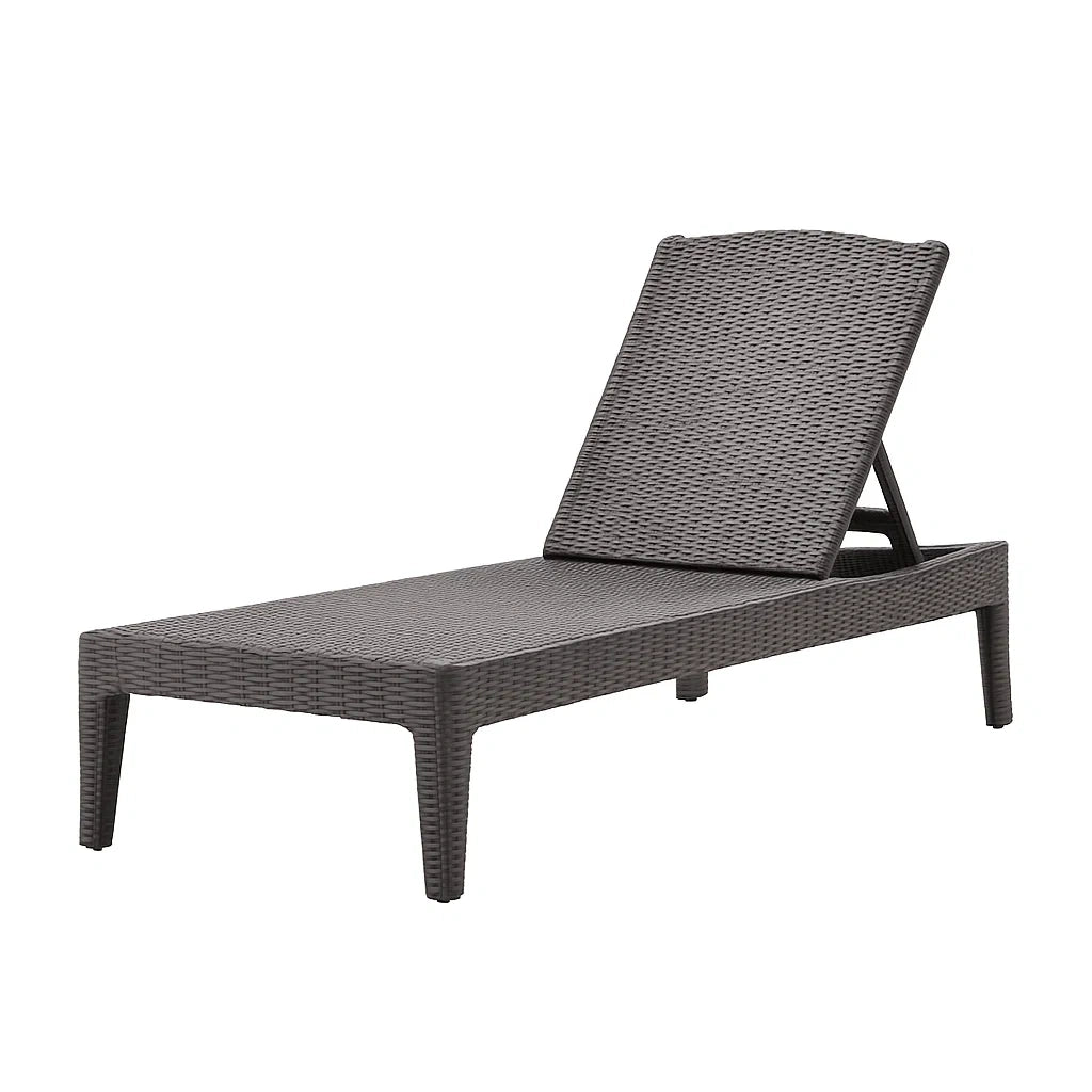 Lettino prendisole regolabile in rattan sintetico marrone