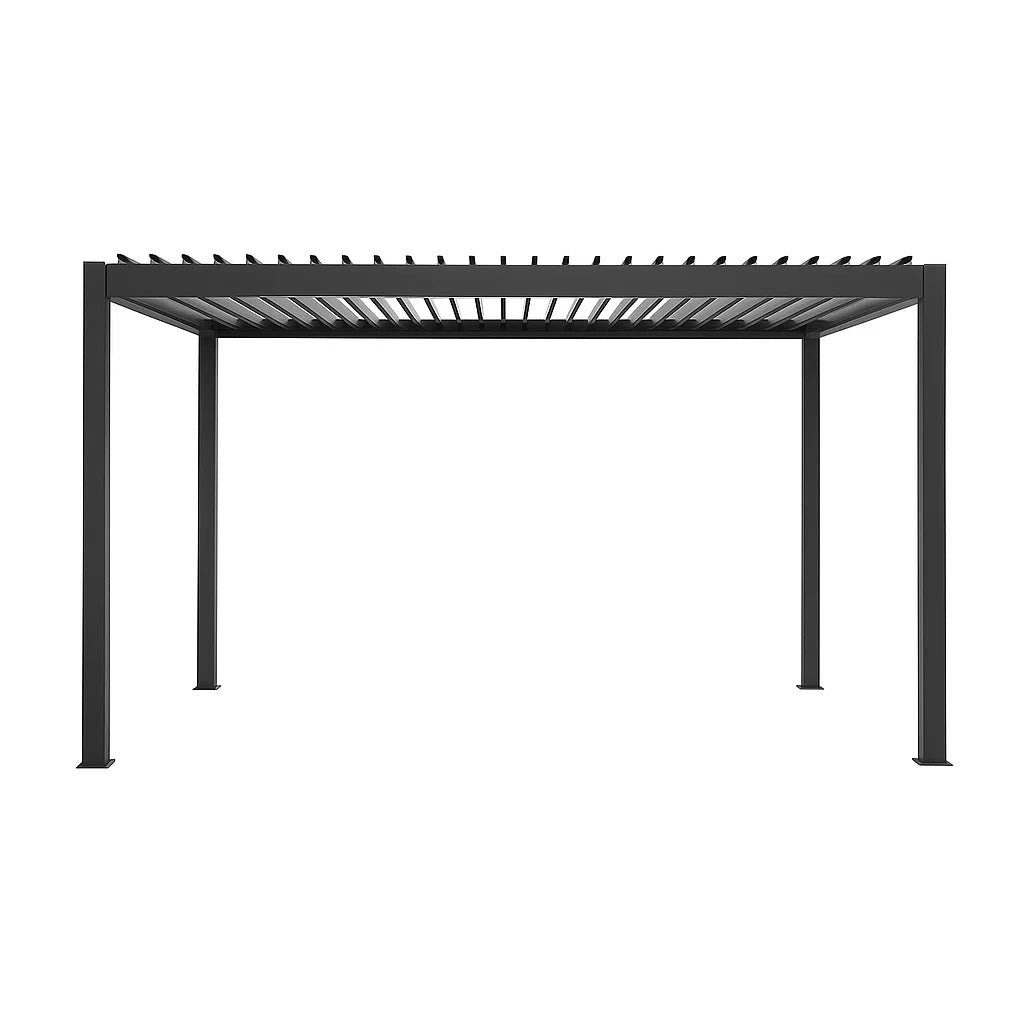 Gazebo da Giardino in Alluminio con Lamelle Regolabili 300x400 cm Antracite