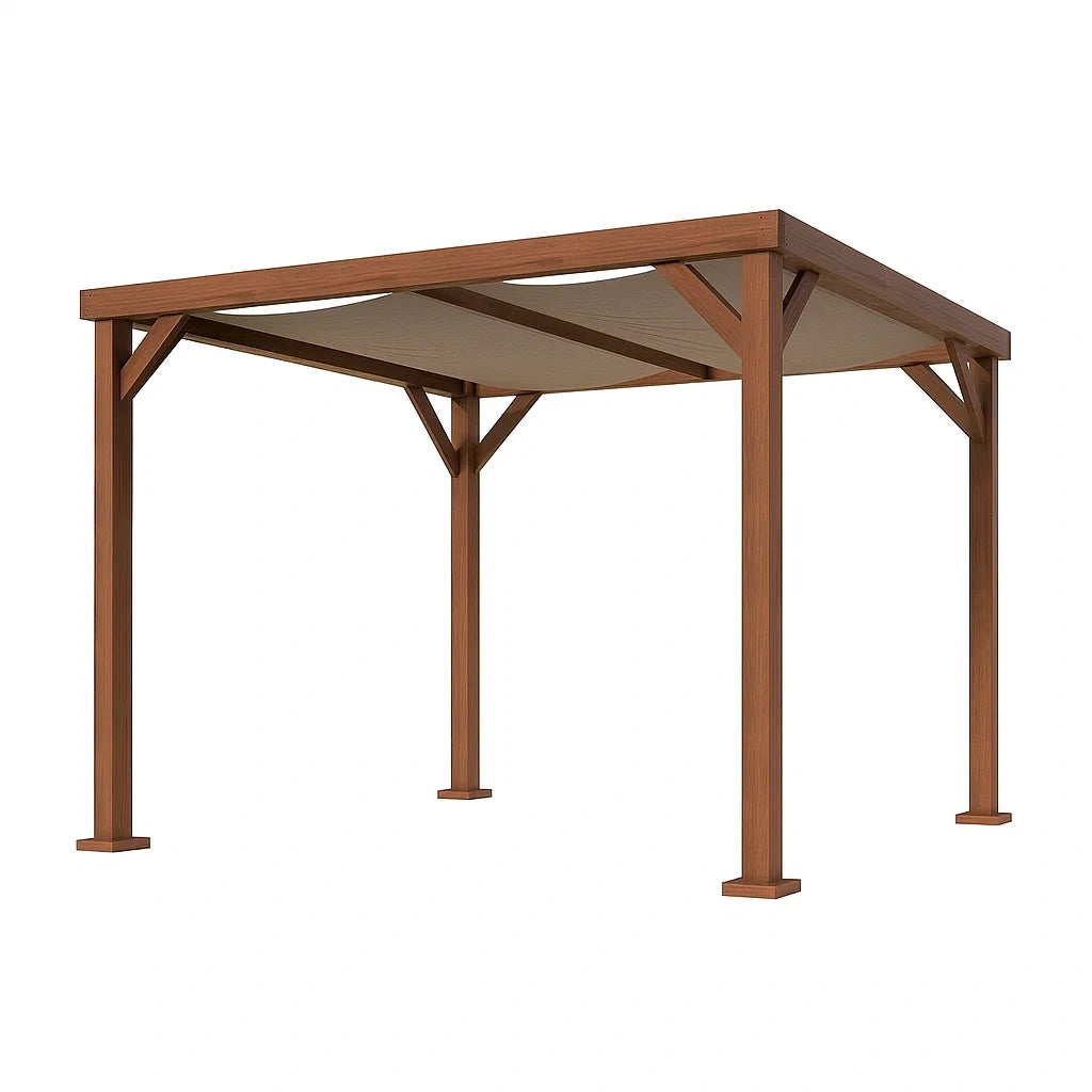 Gazebo da Esterno in Legno e Poliestere