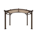 Gazebo in Metallo con Copertura in Tessuto Poliestere 300x400x250 cm Marrone/Bianco