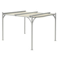 Pergola in Acciaio con Telo Poliestere 300x400 cm Grigio Chiaro